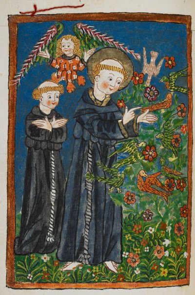 Saint François prêchant aux oiseaux - German School