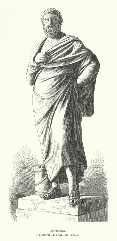Statue de Sophocle, dramaturge grec antique - German School