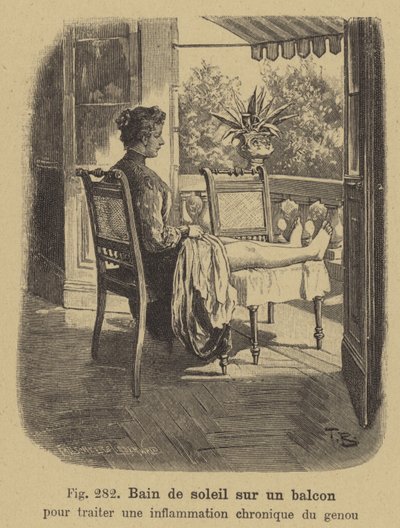 Bain de soleil sur un balcon pour traiter l
