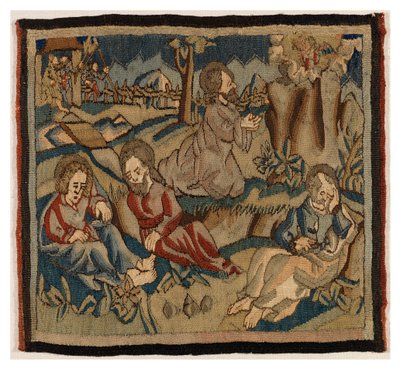 Panneau de tapisserie avec des scènes de la Passion d