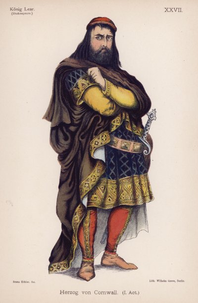 Le Duc de Cornouailles, de King Lear de Shakespeare - German School
