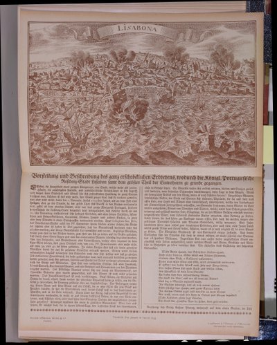 Le Grand Tremblement de terre de 1755 à Lisbonne, copie fac-similé d
