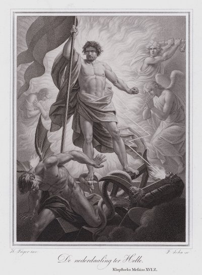 La descente aux enfers (gravure) - German School
