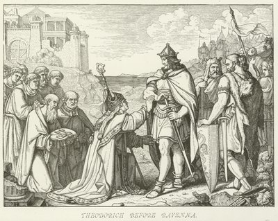 Théodoric devant Ravenne - German School