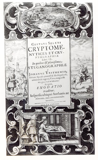 Page de titre du livre 9 de Cryptomenysis et Cryptographie par Gustavus Selenus (Augustus, duc de Brunswick), 1624 - German School