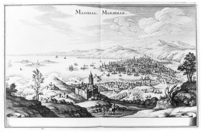 Vue de Marseille, de Topographia Galliae par Martin Zeiller, publié en 1655-61 - German School