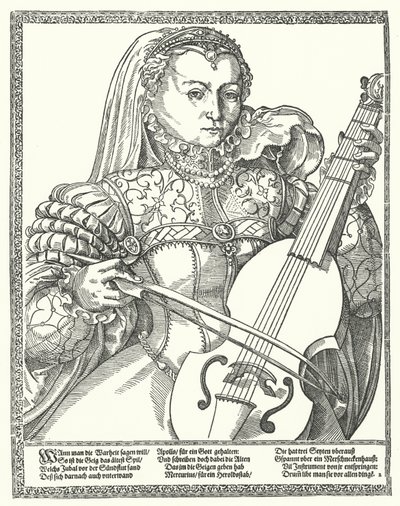 Femme jouant du violoncelle - German School