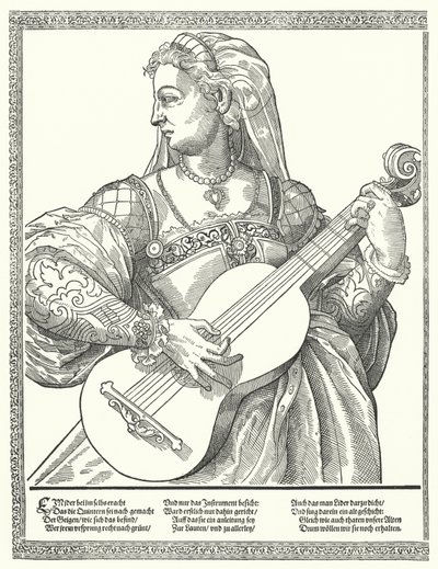 Femme jouant de la guitare - German School