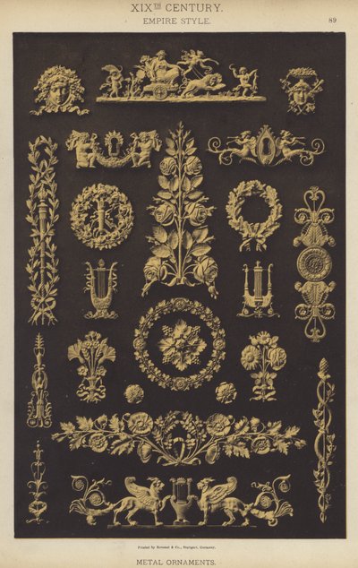 XIXe siècle, style Empire, ornements métalliques - German School