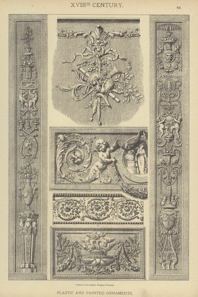 XVIIIe siècle, Ornements en plastique et peints - German School