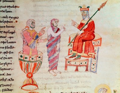Zoroastre ou Zarathoustra consultant des oracles (Miniature, 9e siècle) - German School