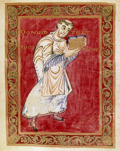 Le moine Ruodprecht apporte le manuscrit à l
