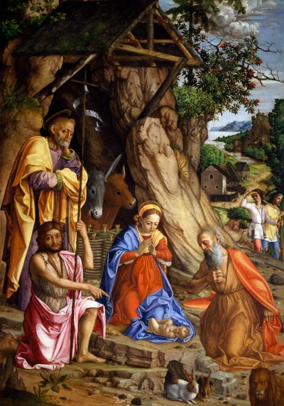 Nativité avec des lapins, c.1500 - Gerolamo dai Libri