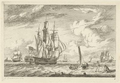 Trois-mâts américain et autres navires - Gerrit Groenewegen