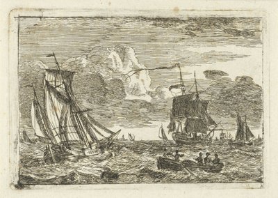 Divers voiliers et une chaloupe en mer - Gerrit Groenewegen