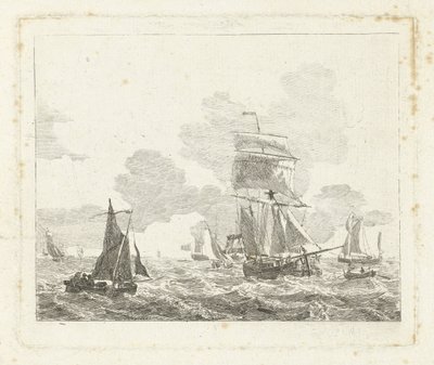 Voiliers sur une mer agitée - Gerrit Groenewegen