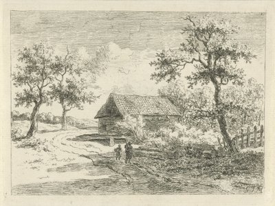 Paysage avec deux figures en chemin - Gerrit Jan Michaëlis