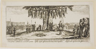 La pendaison, onzième planche des Grandes misères de la guerre - Gerrit Lucasz van Schagen