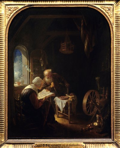Lecture de la Bible ou Anne et Tobie - Gerrit Dou