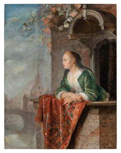 Jeune dame sur un balcon, vers 1664 - Gerrit Dou
