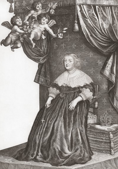 Marie de Médicis, reine de France. Portrait (impression) - Gerrit van (after) Honthorst
