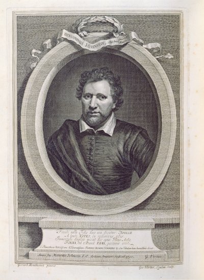 Ben Jonson (1573-1637), gravé par George Vertue, 1730 - Gerrit van Honthorst