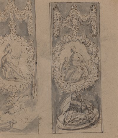 Motifs décoratifs avec guirlandes (verso) - Gerrit van Honthorst