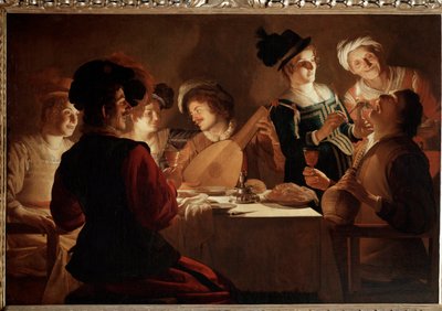 Dîner avec un joueur de luth - Gerrit van Honthorst