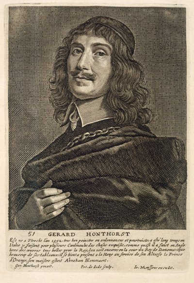 Autoportrait, gravé par Johannes Meyssens (1612-70) - Gerrit van Honthorst