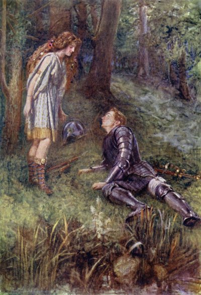 Belphoebe secourt Timias - Gertrude E. Demain (after) Hammond