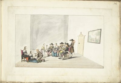 Groupe de dix jeunes gens dans un intérieur - Gesina ter Borch (signed by artist)