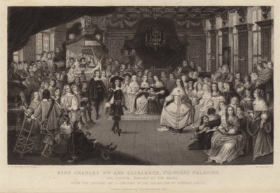 Le roi Charles II et Élisabeth, princesse palatine - Gheerart Janssen