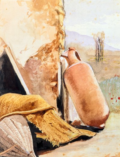 Nature morte avec cruche et paysage - Giacinto Gigante