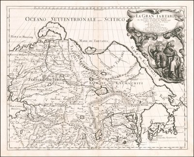 Carte de la Grande Tartarie de 1683 par Giacomo Cantelli da Vignola - Giacomo Cantelli