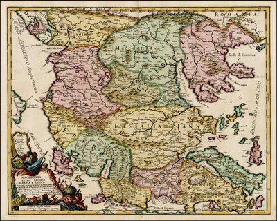 Carte de 1684 de la Macédoine et de la Thessalie par Giacomo Cantelli da Vignola - Giacomo Cantelli
