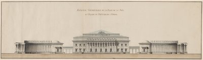 Élévation géométrique de la place de la Paix et façade de l
