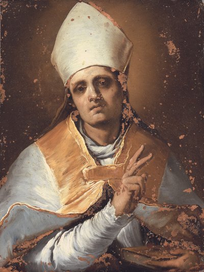 Saint Januarius (huile sur cuivre) - Giacomo del Po