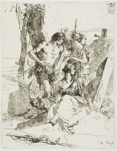 La Découverte de la Tombe de Punchinello, de Scherzi - Giambattista Tiepolo