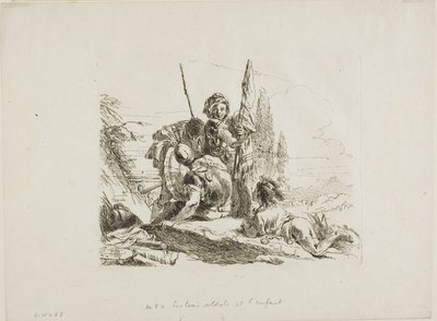Trois soldats et un garçon, des Capricci - Giambattista Tiepolo