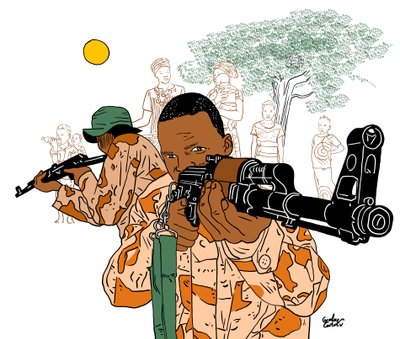 Afrique militaire, 2022 (numérique) - Gianluca Costantini