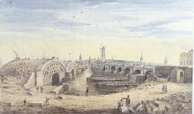 Construction du nouveau Pont de Londres à côté de l