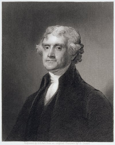Portrait de Thomas Jefferson, gravé par Henry Bryan Hall - Gilbert Stuart