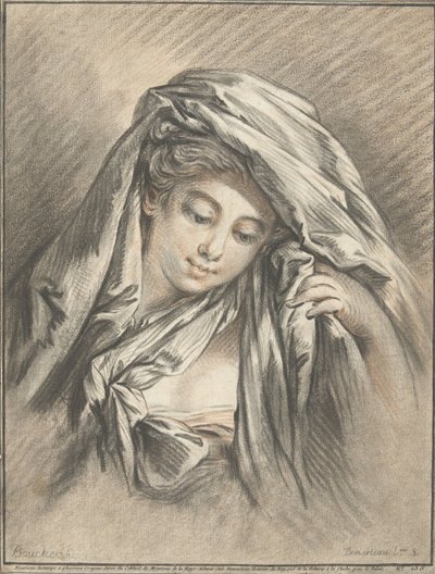 Tête de femme avec un drap autour de la tête - Gilles Demarteau