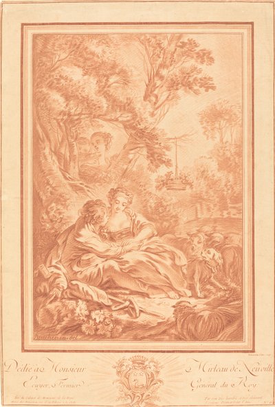Deux amants assis au pied d