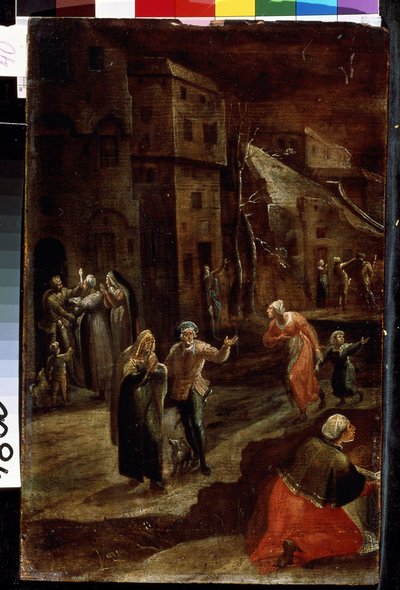 Scène de rue la nuit - Gillis Mostaert