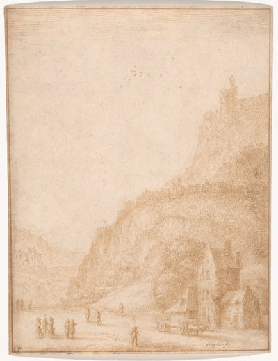 Paysage avec figures et chevaux au premier plan - Gillis Neyts