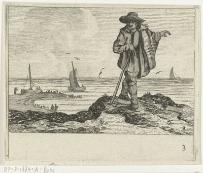 Paysage de dunes avec un promeneur - Gillis van Scheyndel (I)