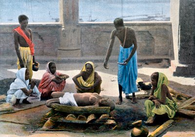 Crémation en Inde, vers 1890 - Gillot