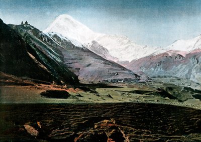 Mont Kazbek, Caucase, vers 1890 - Gillot