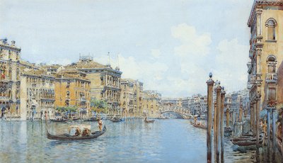 Le Grand Canal avec vue sur le Palais Papadopoli avant le Pont du Rialto - Gino de Colle